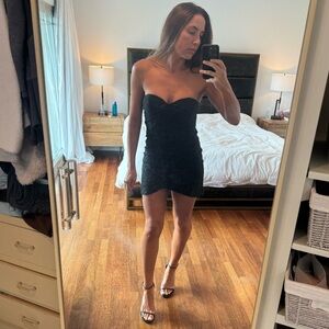 Brighton Black Lace Strapless Mini from Intermix